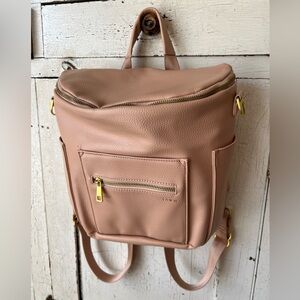 Fawn Tan Leather Diaper Bag